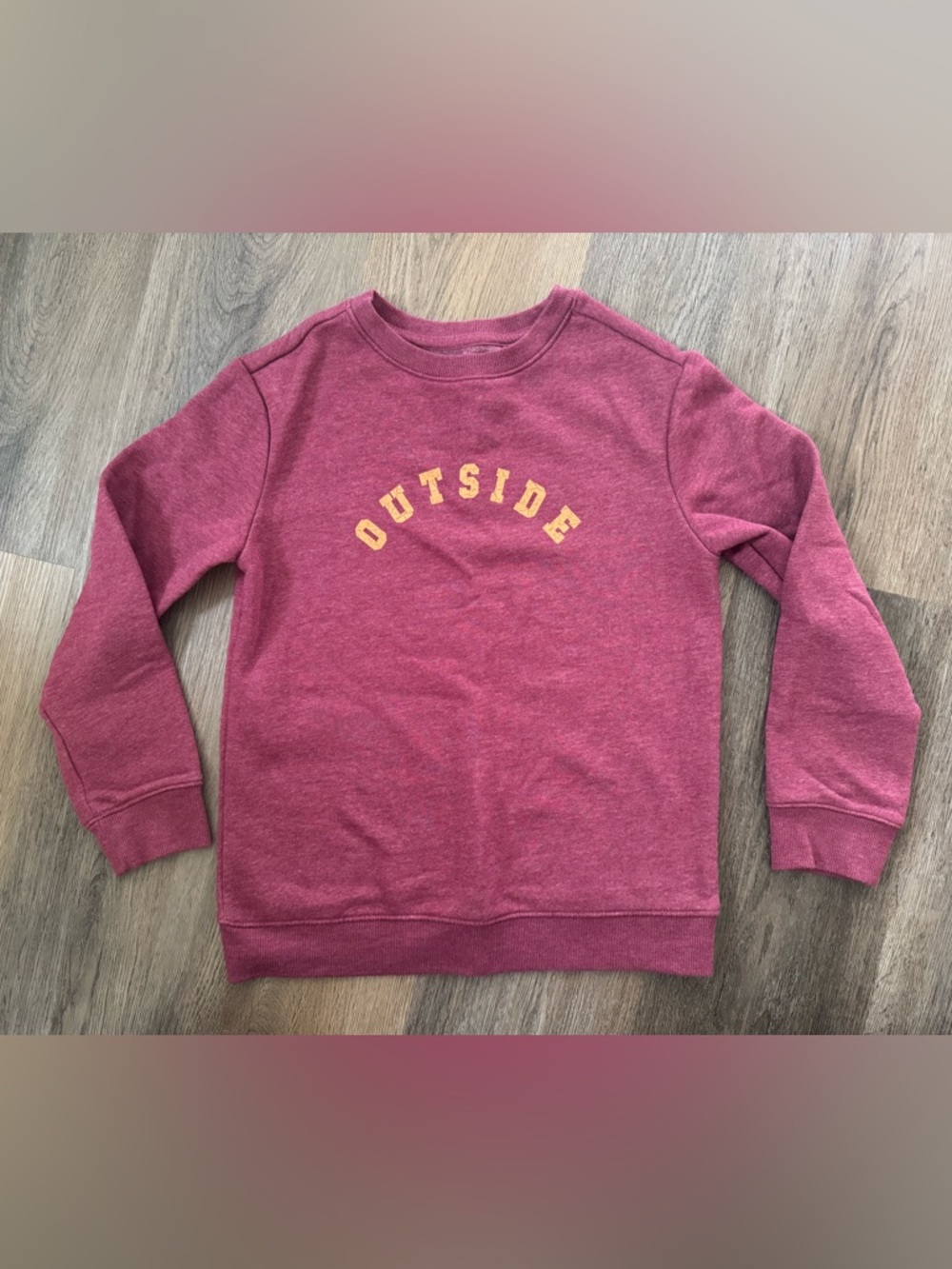 Cat & Jack Kids Sweatshirt Size M 8 Burgundy "Outside" Graphic Long Sleeve